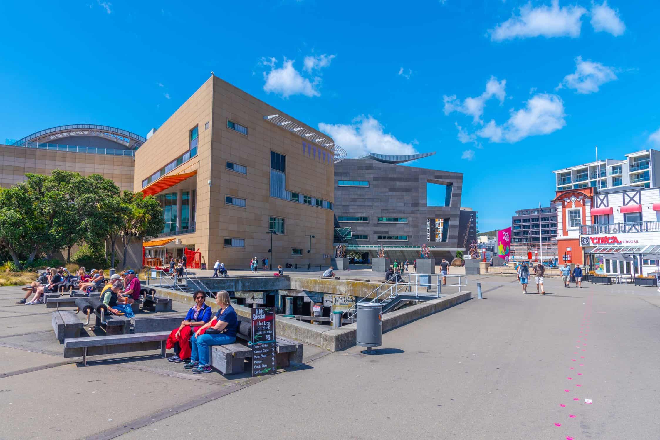 The Te Papa Tongarewa museum building on Wellington's waterfront